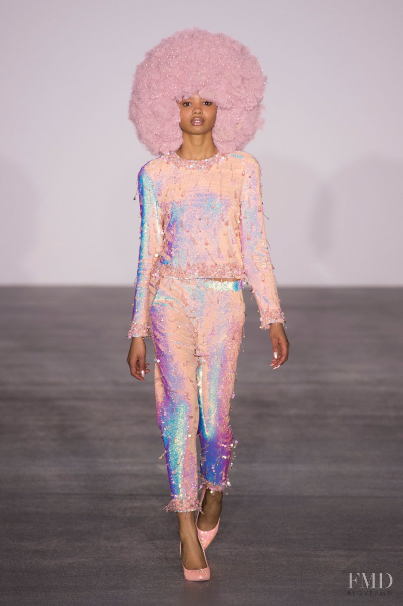 Poppy Okotcha featured in  the Ashish fashion show for Autumn/Winter 2016