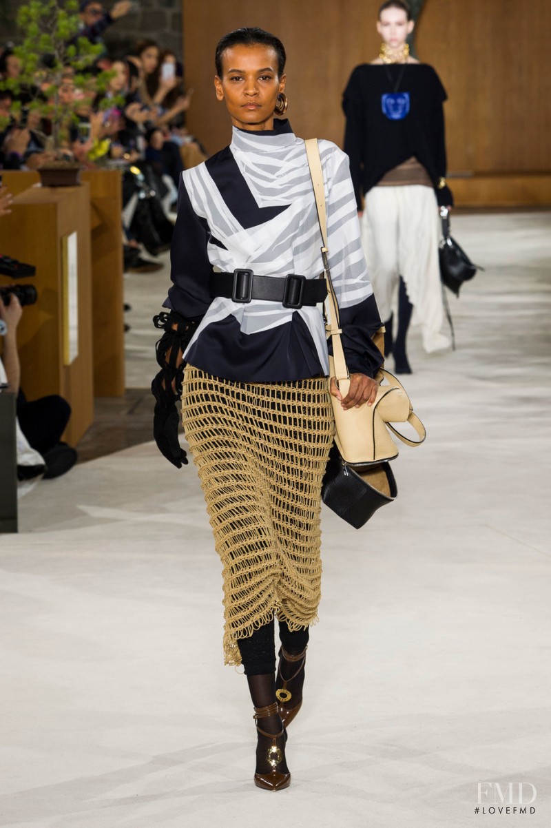 Liya Kebede featured in  the Loewe fashion show for Autumn/Winter 2016