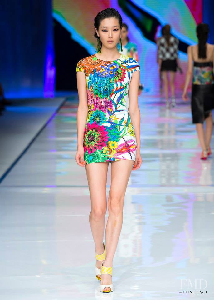 Sung Hee Kim featured in  the Just Cavalli fashion show for Spring/Summer 2014