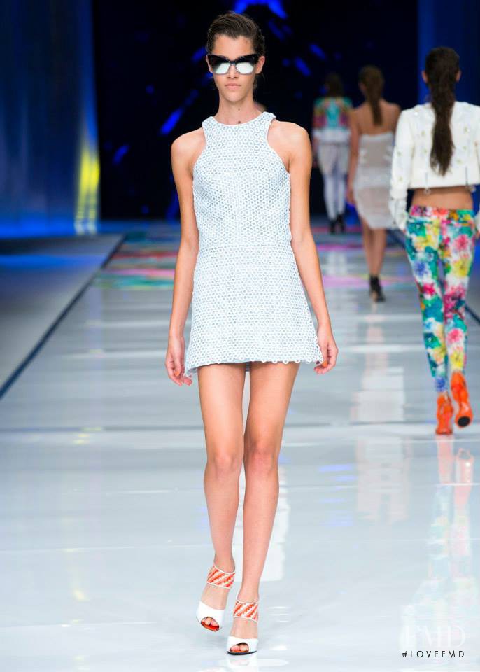 Pauline Hoarau featured in  the Just Cavalli fashion show for Spring/Summer 2014