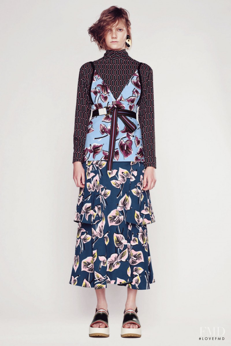 Marland Backus featured in  the Marni fashion show for Resort 2016