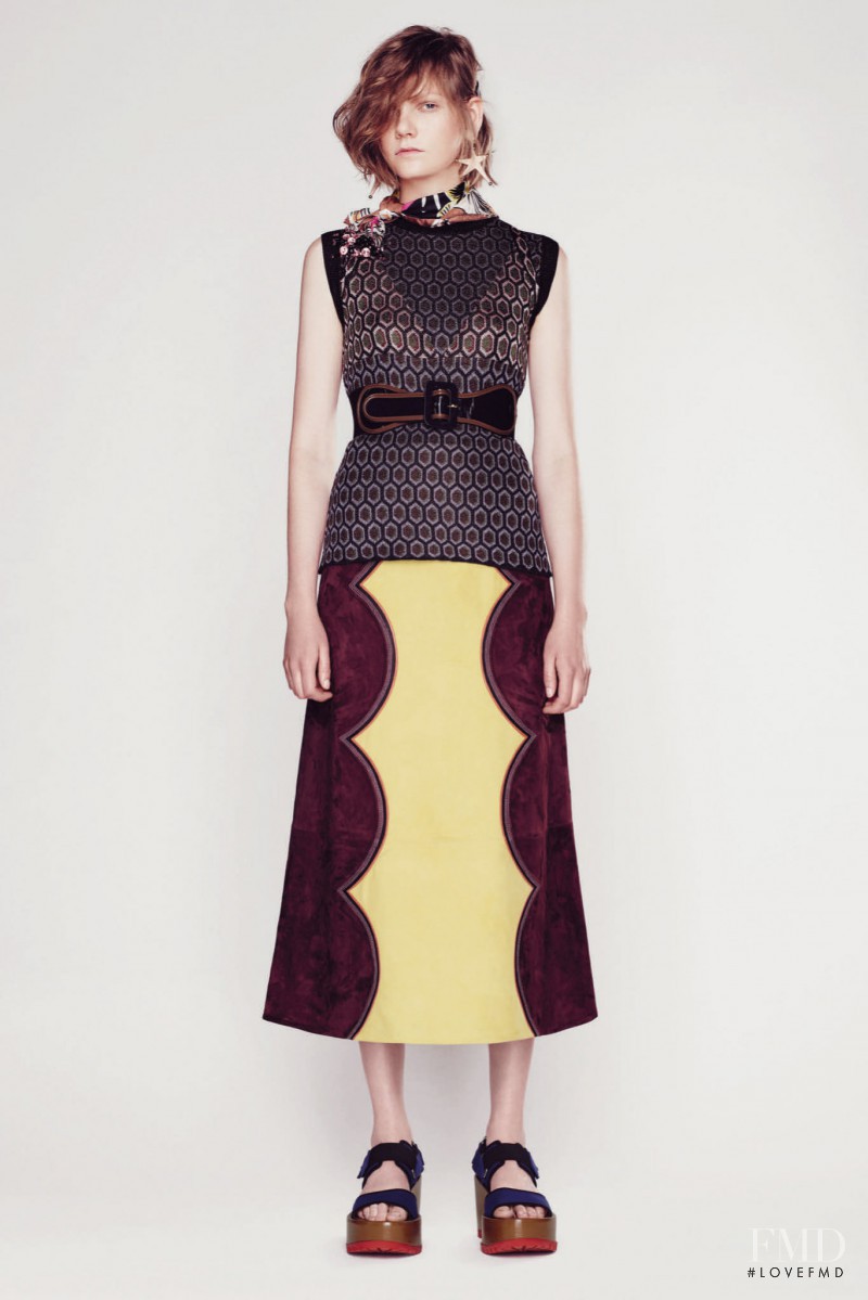 Marland Backus featured in  the Marni fashion show for Resort 2016