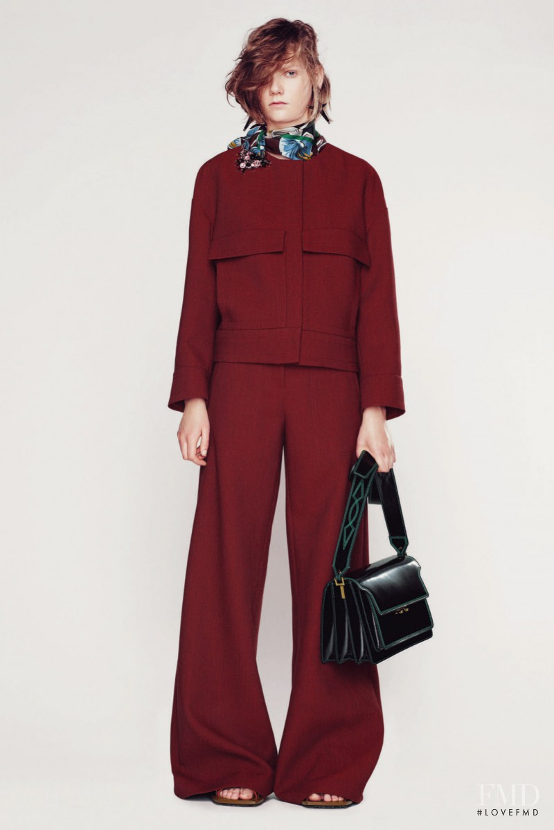 Marland Backus featured in  the Marni fashion show for Resort 2016