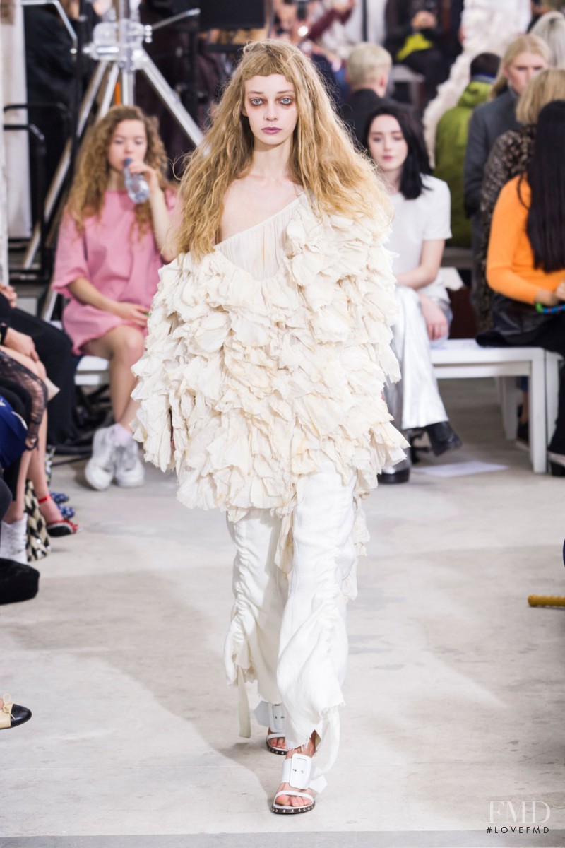 Leah Milligan featured in  the Marques\'Almeida fashion show for Spring/Summer 2016