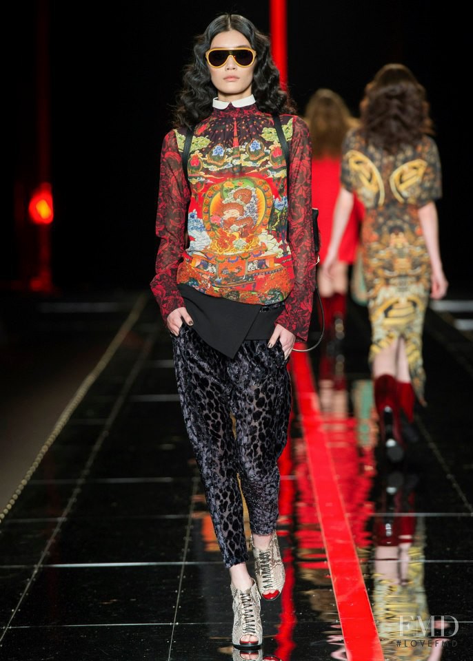 Ming Xi featured in  the Just Cavalli fashion show for Autumn/Winter 2013