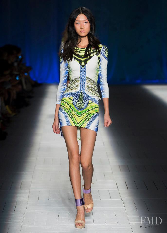 Tian Yi featured in  the Just Cavalli fashion show for Spring/Summer 2013