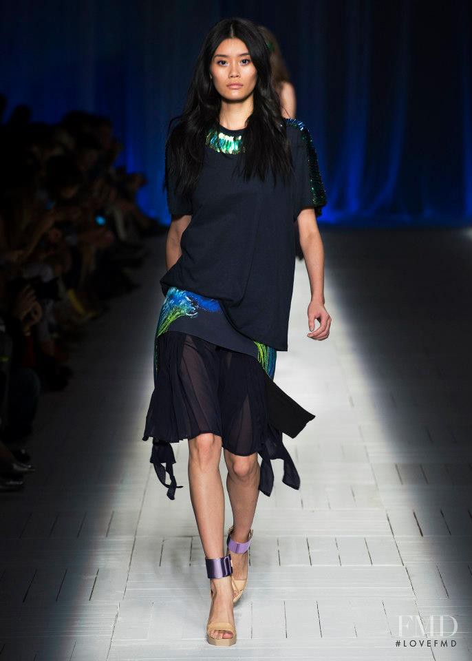 Ming Xi featured in  the Just Cavalli fashion show for Spring/Summer 2013