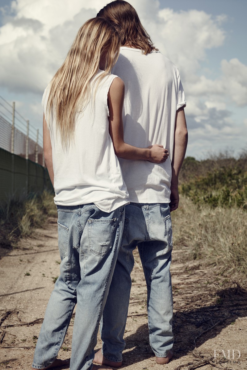 Alice Morgan featured in  the Bassike Denim advertisement for Autumn/Winter 2015