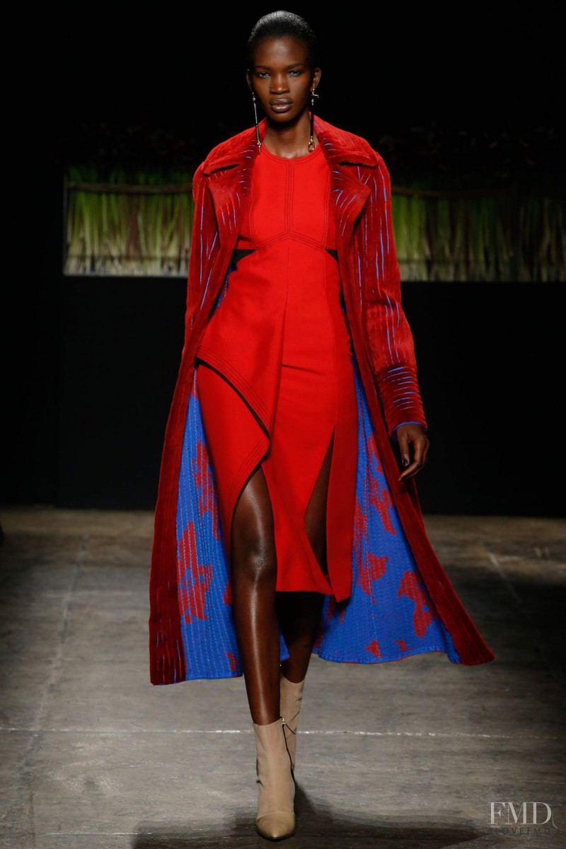 Aamito Stacie Lagum featured in  the J Mendel fashion show for Autumn/Winter 2016