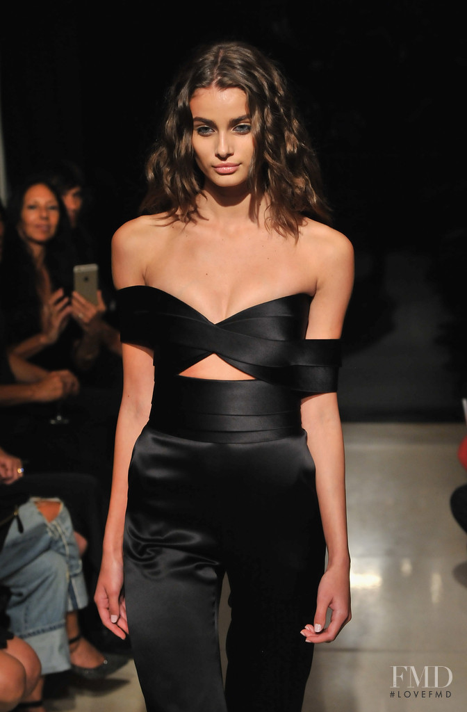 Taylor Hill featured in  the Brandon Maxwell fashion show for Spring/Summer 2016