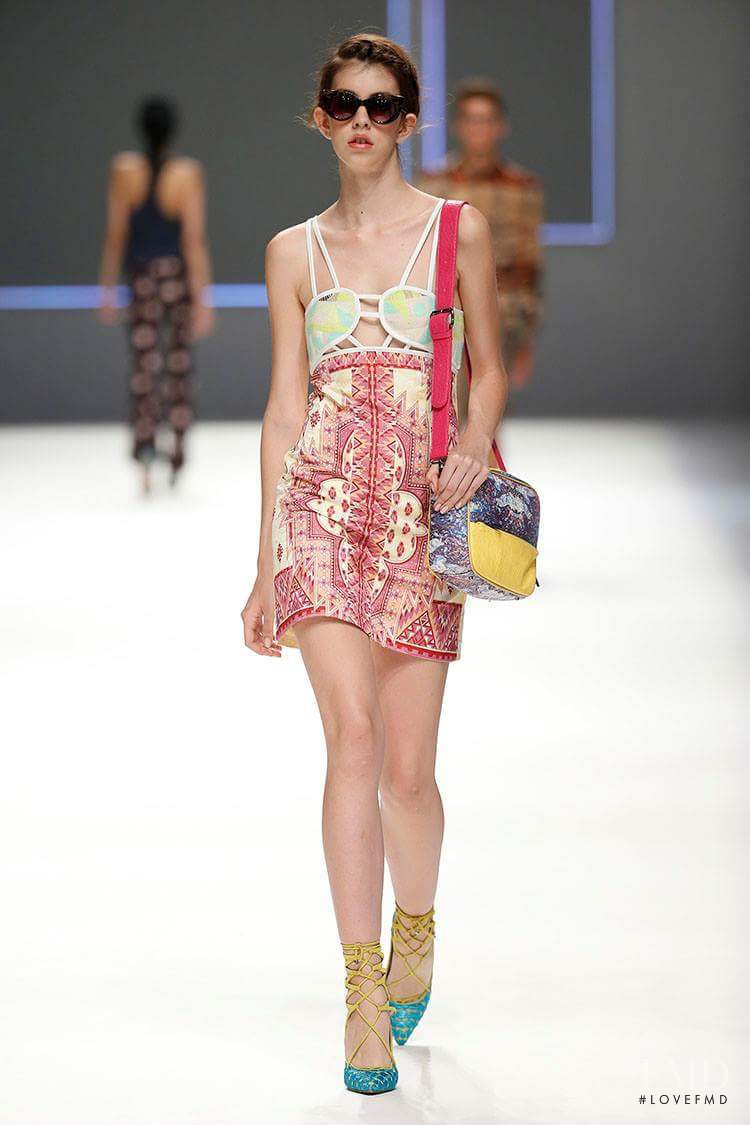 Mayka Merino featured in  the Custo Barcelona fashion show for Spring/Summer 2016