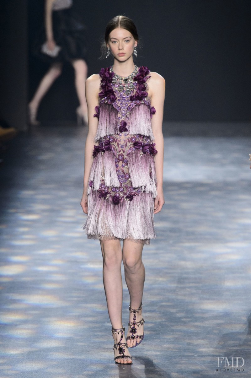 Lauren de Graaf featured in  the Marchesa fashion show for Autumn/Winter 2016