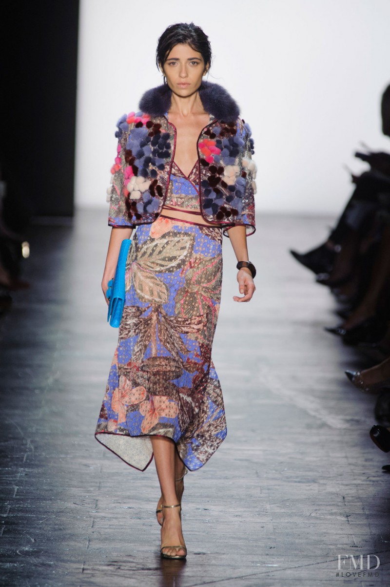 Vanessa Moreira featured in  the Dennis Basso fashion show for Spring/Summer 2016