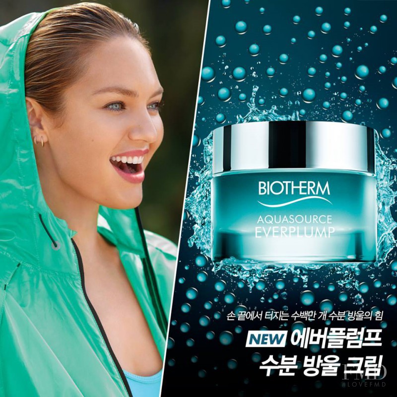 Candice Swanepoel featured in  the Biotherm advertisement for Spring/Summer 2016