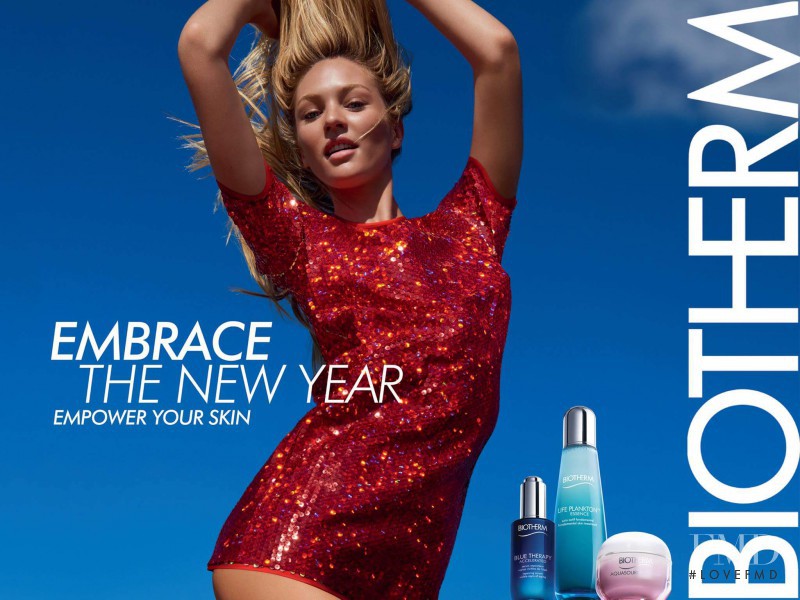 Candice Swanepoel featured in  the Biotherm advertisement for Spring/Summer 2016