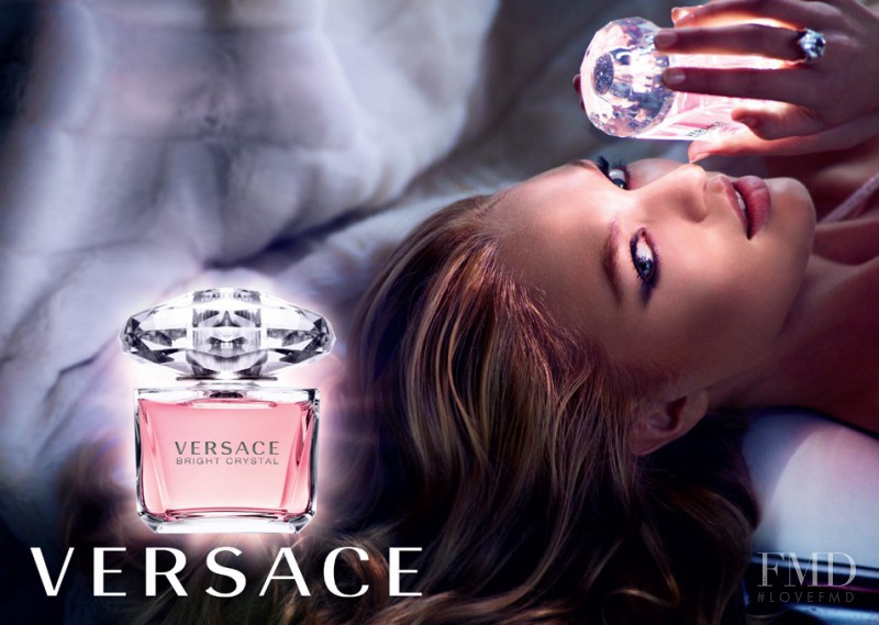 Candice Swanepoel featured in  the Versace Fragrance Bright Crystal advertisement for Spring/Summer 2016