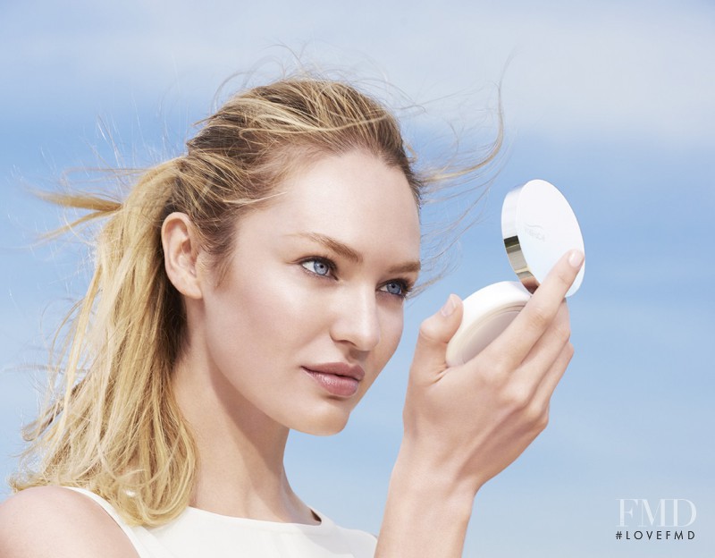 Candice Swanepoel featured in  the Biotherm Aquasource Water CC advertisement for Spring/Summer 2016
