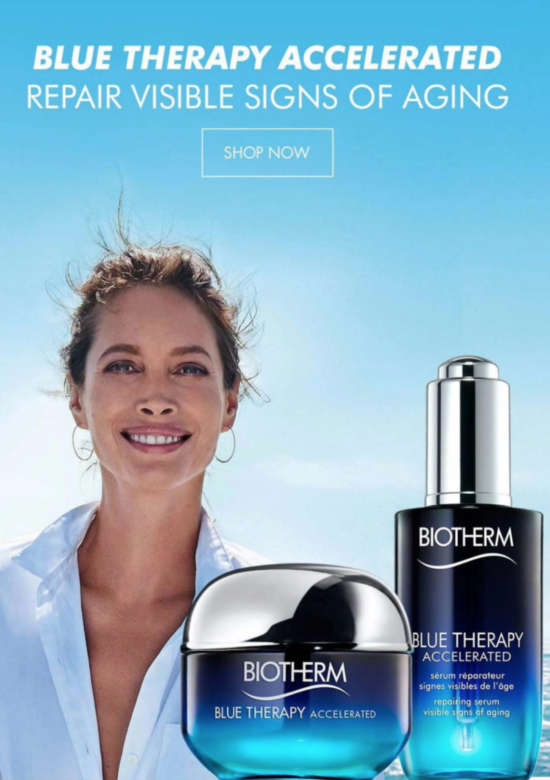 Christy Turlington featured in  the Biotherm advertisement for Autumn/Winter 2015