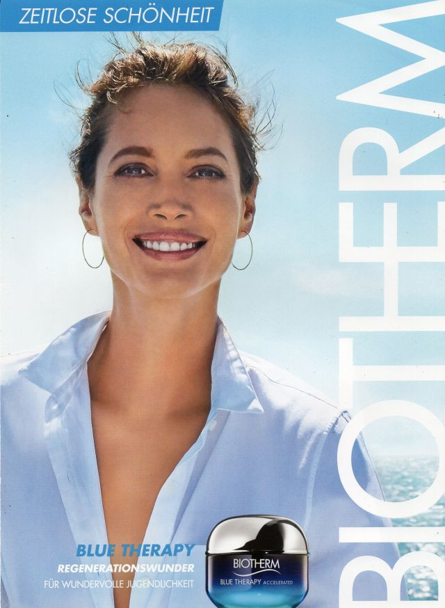 Christy Turlington featured in  the Biotherm advertisement for Autumn/Winter 2015