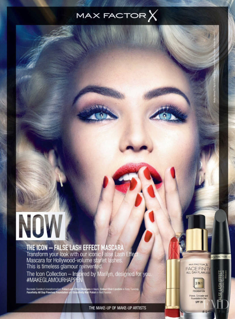 Candice Swanepoel featured in  the Max Factor advertisement for Autumn/Winter 2015