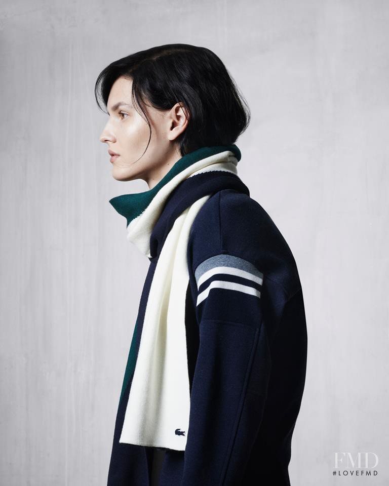 Katlin Aas featured in  the Lacoste The Back to Block Collection lookbook for Autumn/Winter 2015
