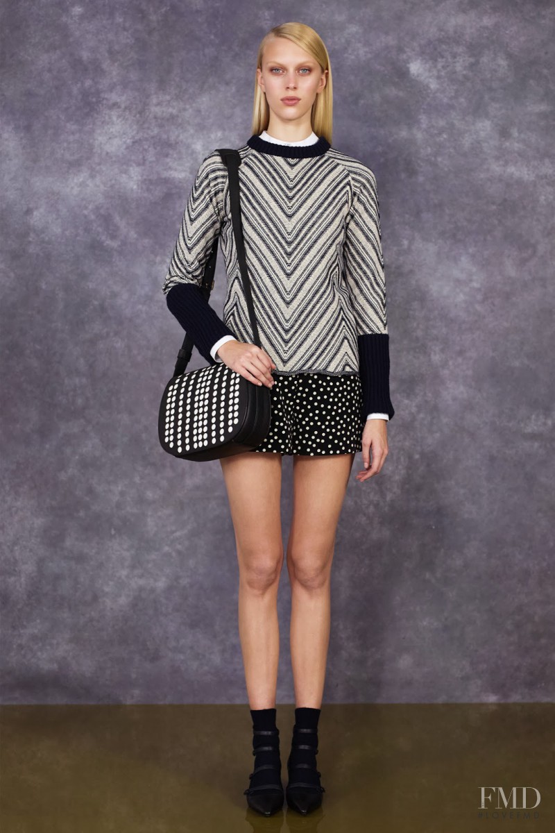 Juliana Schurig featured in  the Tory Burch fashion show for Pre-Fall 2014