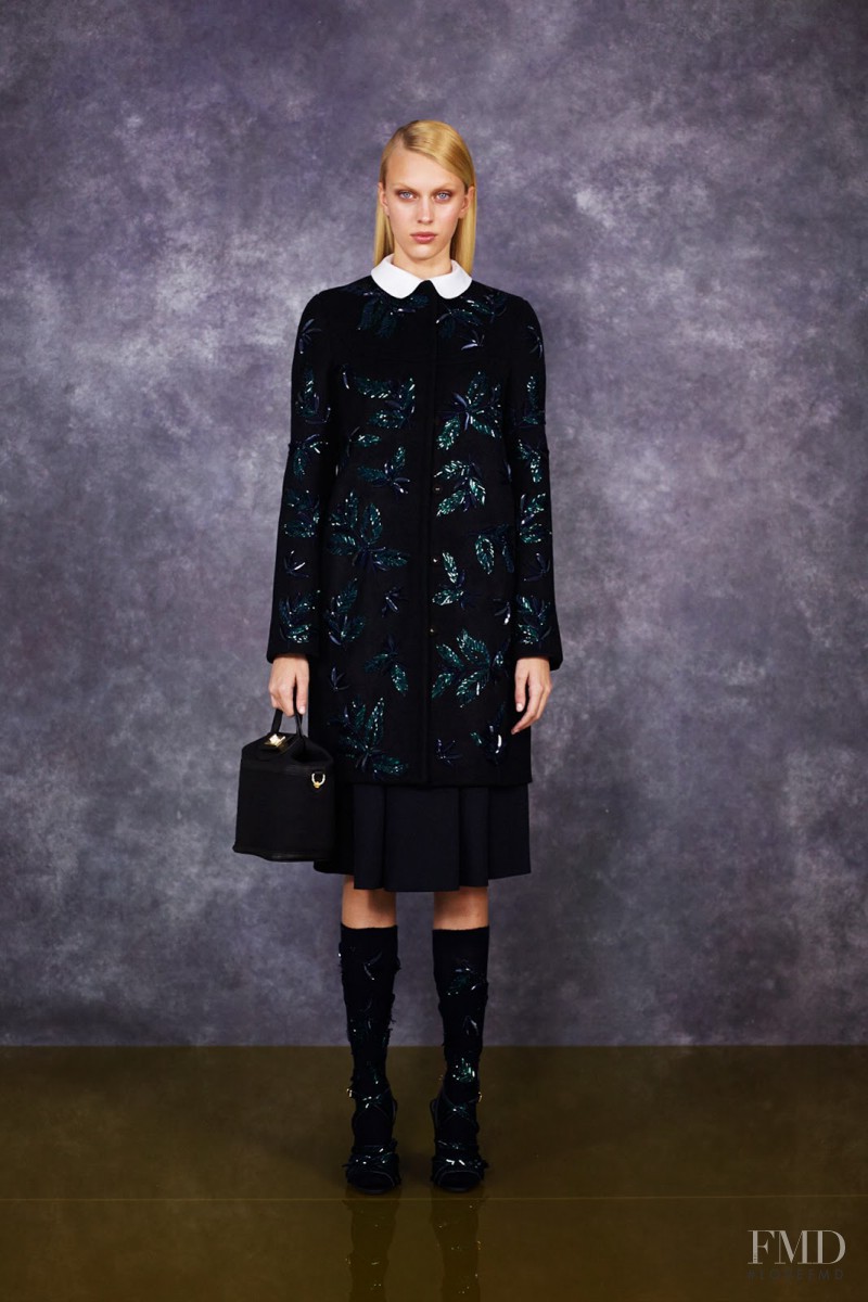 Juliana Schurig featured in  the Tory Burch fashion show for Pre-Fall 2014