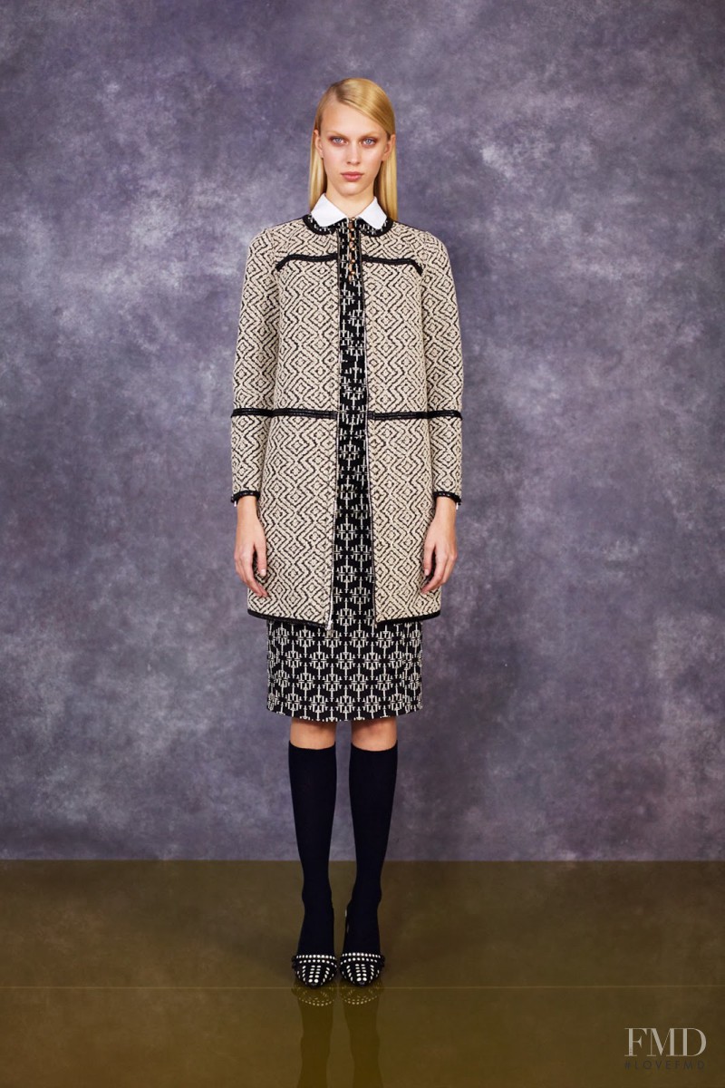 Juliana Schurig featured in  the Tory Burch fashion show for Pre-Fall 2014