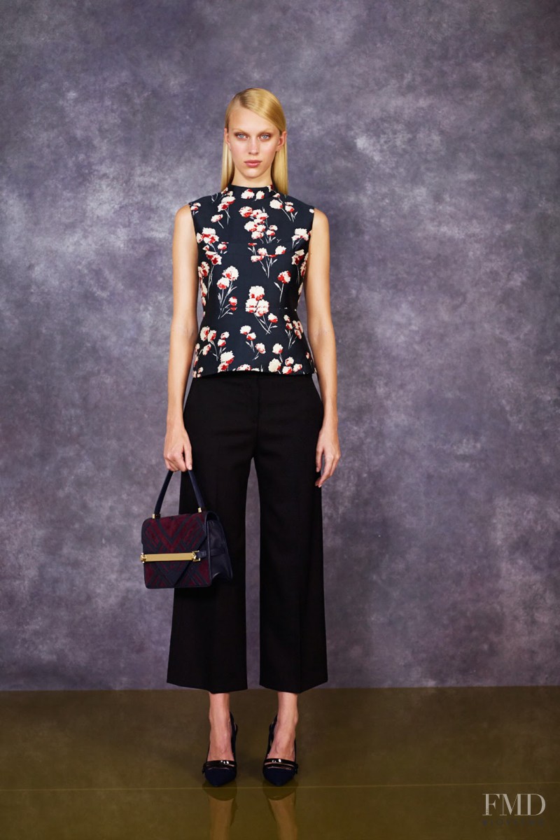 Juliana Schurig featured in  the Tory Burch fashion show for Pre-Fall 2014