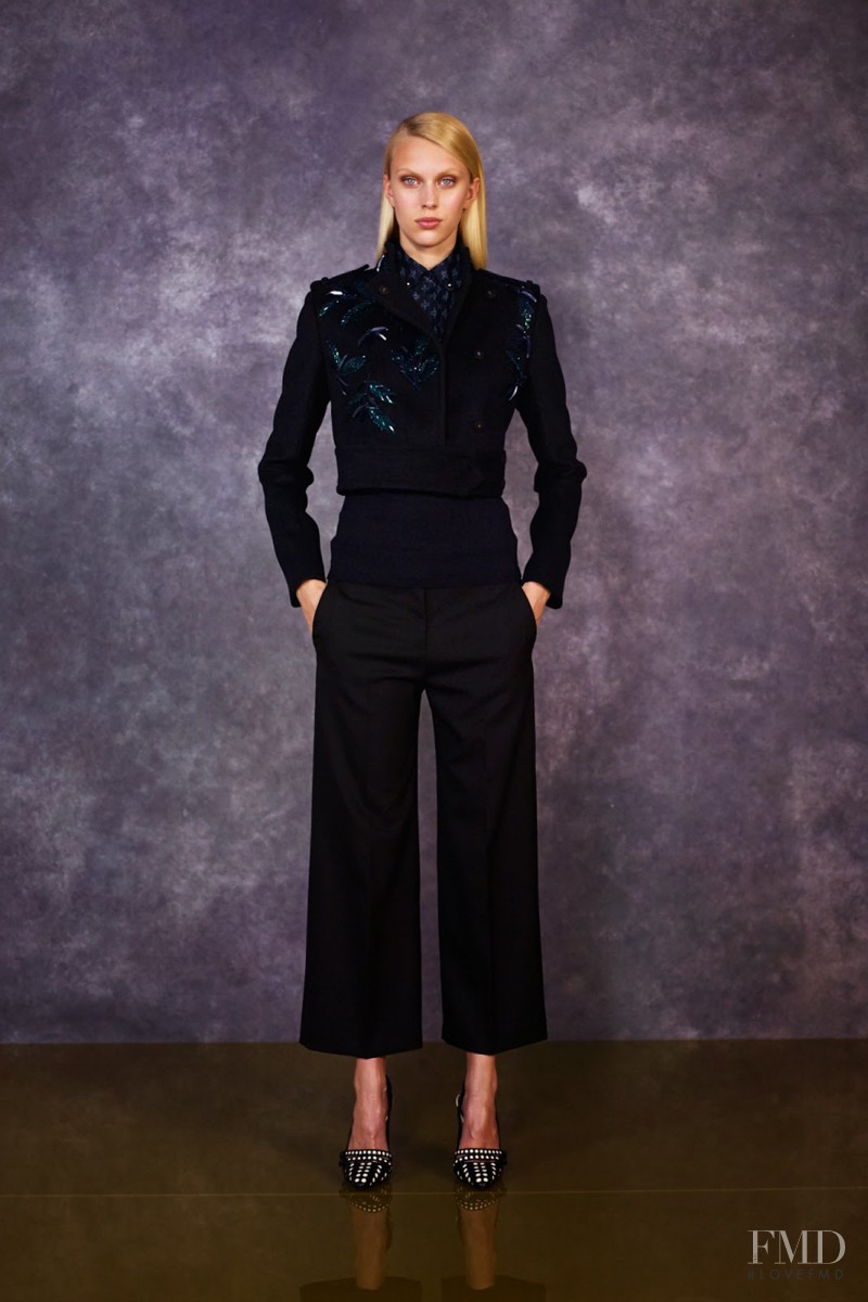 Juliana Schurig featured in  the Tory Burch fashion show for Pre-Fall 2014