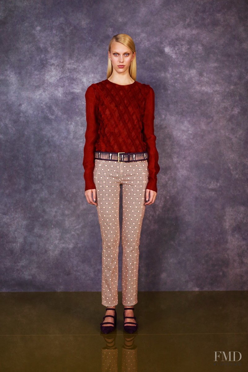 Juliana Schurig featured in  the Tory Burch fashion show for Pre-Fall 2014