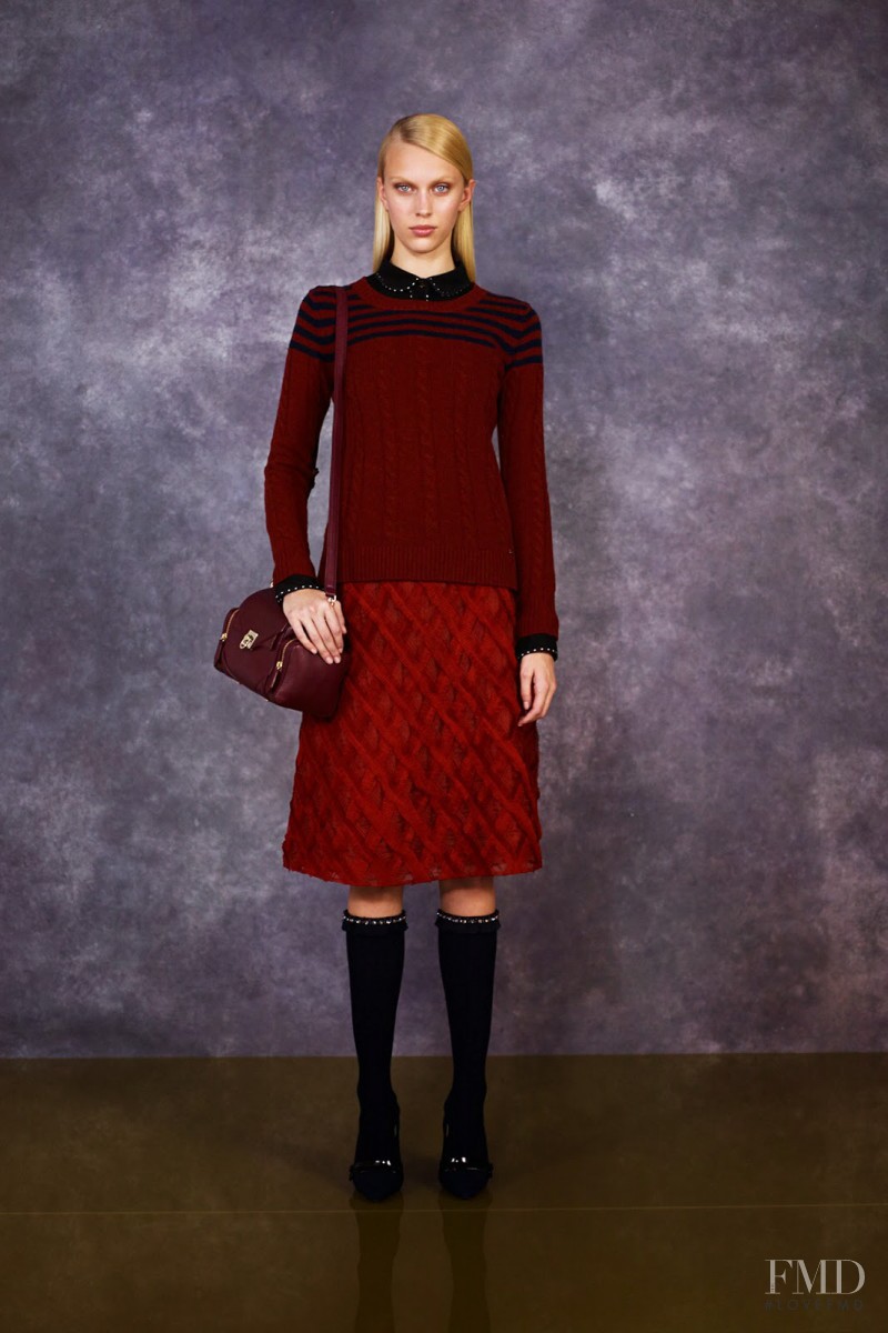 Juliana Schurig featured in  the Tory Burch fashion show for Pre-Fall 2014