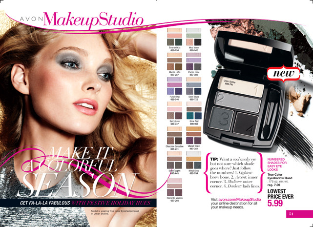 Elsa Hosk featured in  the AVON Femme Fatal catalogue for Autumn/Winter 2013