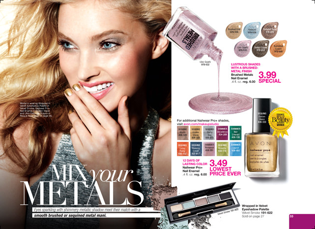 Elsa Hosk featured in  the AVON Femme Fatal catalogue for Autumn/Winter 2013