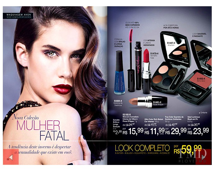 Sara Sampaio featured in  the AVON Femme Fatal catalogue for Autumn/Winter 2013