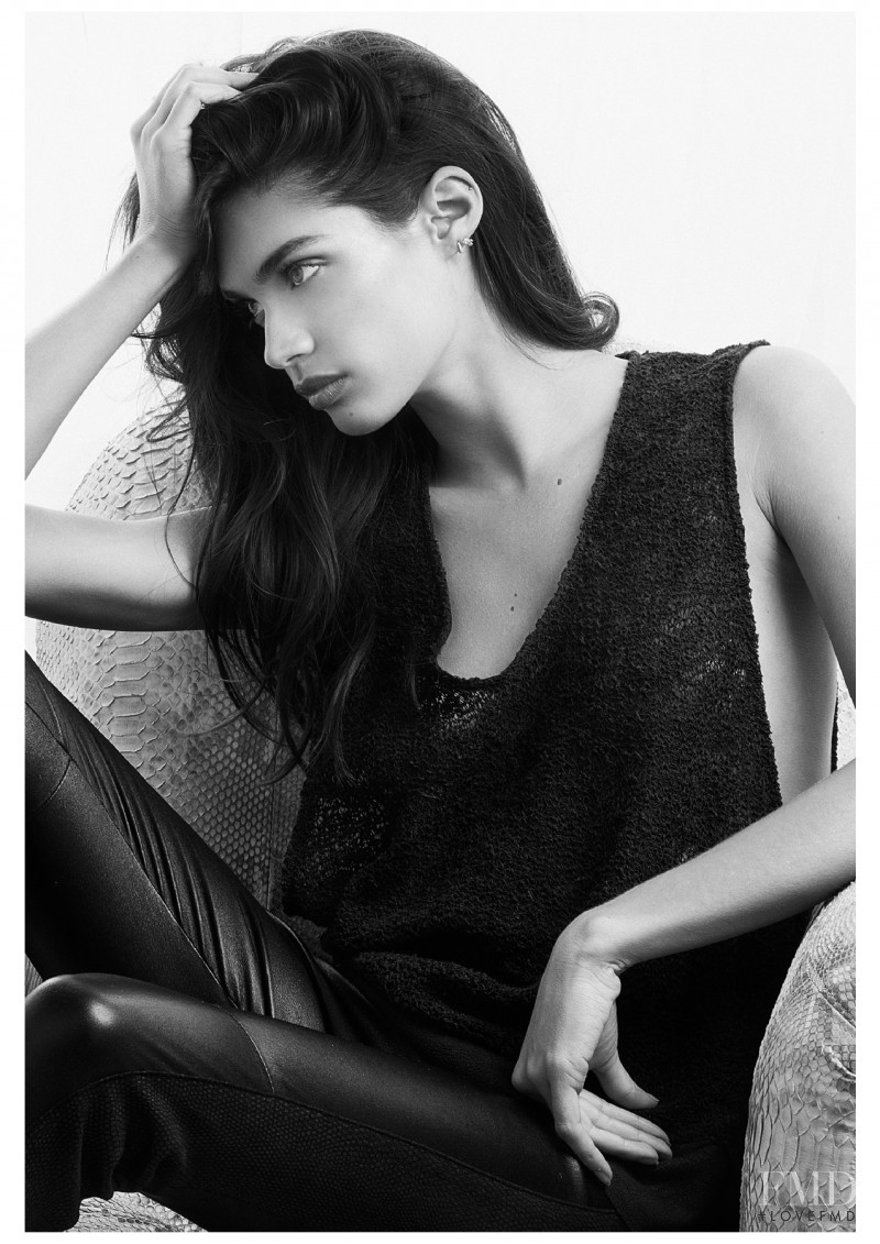 Sara Sampaio featured in  the Texture by Sunaj lookbook for Autumn/Winter 2015