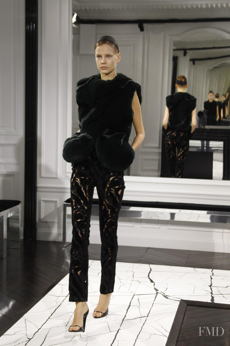 Elisabeth Erm featured in  the Balenciaga fashion show for Autumn/Winter 2013