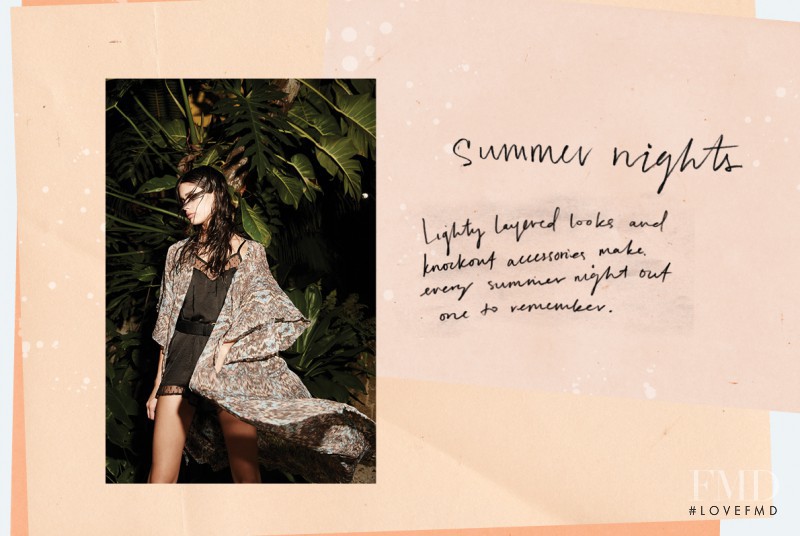 Sara Sampaio featured in  the Urban Outfitters Summer Nights catalogue for Summer 2014