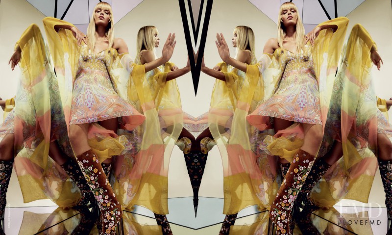 Natasha Poly featured in  the Pucci advertisement for Spring/Summer 2015
