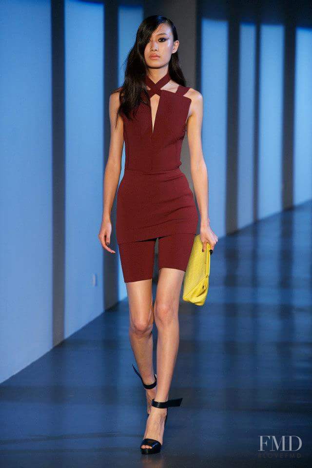 Tian Yi featured in  the Mugler fashion show for Spring/Summer 2013