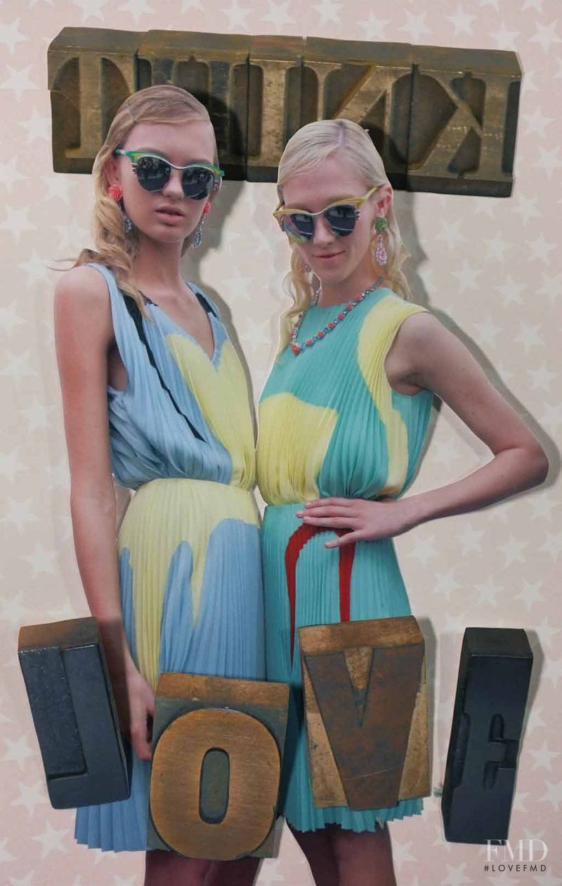 Romee Strijd featured in  the Prada lookbook for Spring/Summer 2012