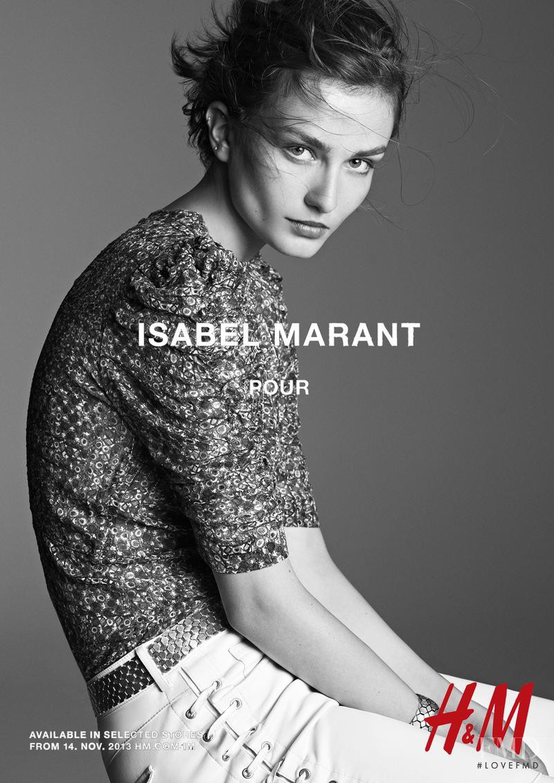 Andreea Diaconu featured in  the H&M Isabel Marant pour H&M advertisement for Fall 2013