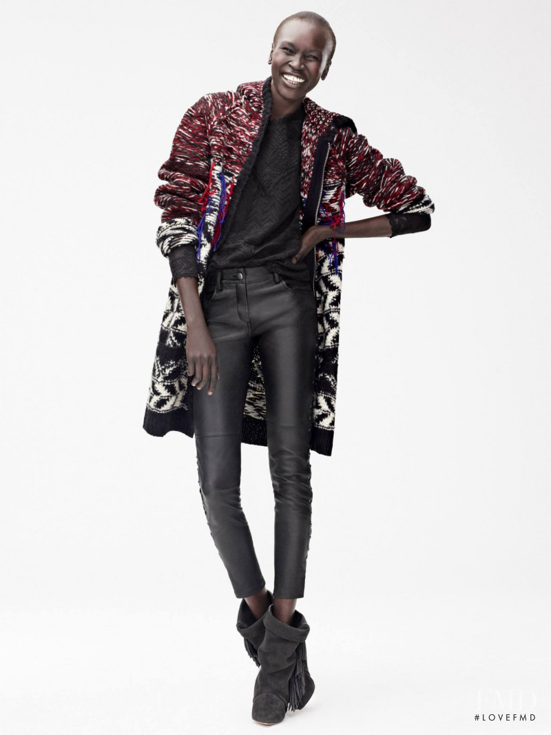 Alek Wek featured in  the H&M Isabel Marant pour H&M catalogue for Fall 2013