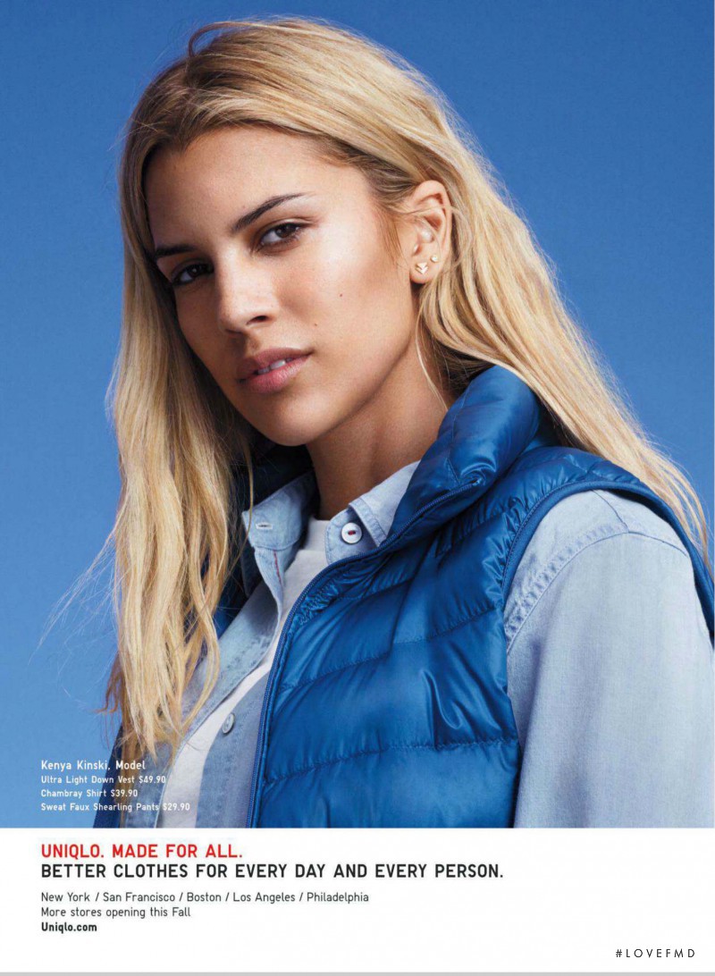 Kenya Kinski Jones featured in  the Uniqlo advertisement for Autumn/Winter 2014