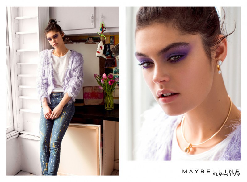 Lauren Layne featured in  the Maybelline Rebel Bloom advertisement for Spring/Summer 2015