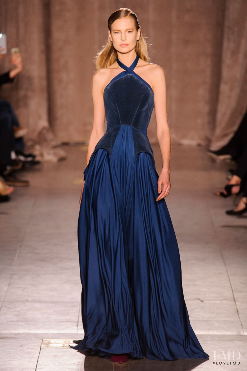 Elisabeth Erm featured in  the Zac Posen fashion show for Autumn/Winter 2015