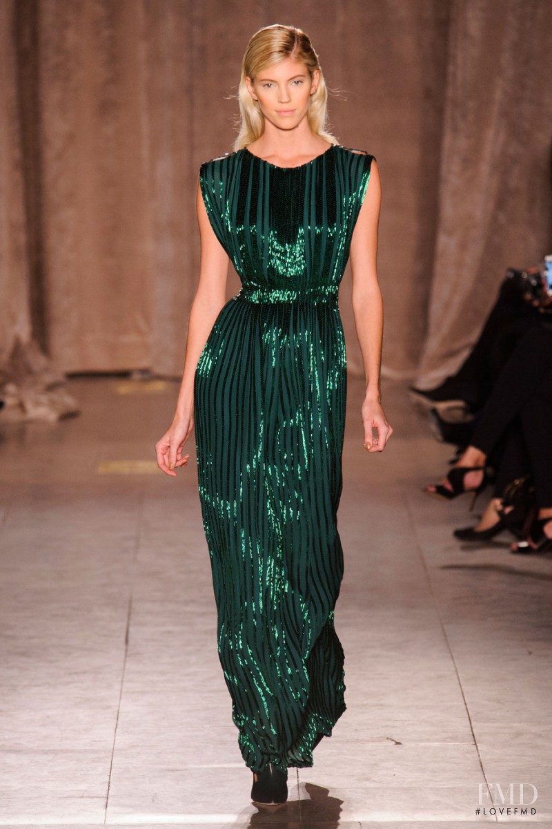 Devon Windsor featured in  the Zac Posen fashion show for Autumn/Winter 2015