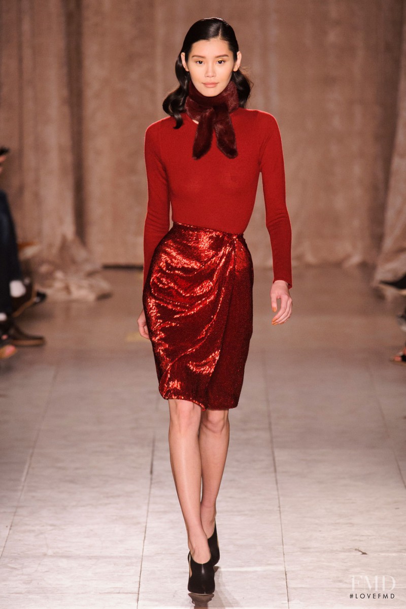 Ming Xi featured in  the Zac Posen fashion show for Autumn/Winter 2015