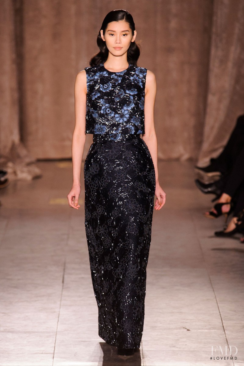 Ming Xi featured in  the Zac Posen fashion show for Autumn/Winter 2015