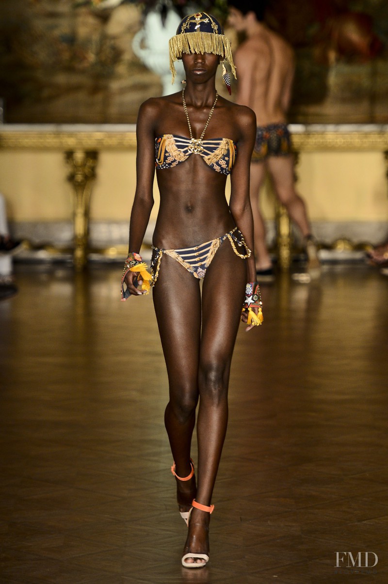 Viviane Oliveira featured in  the Blue Man fashion show for Spring/Summer 2014